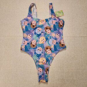 Cakeworthy Golden Girls Swim Suit Bathing Suit One Piece Purple AOP XLarge NEW